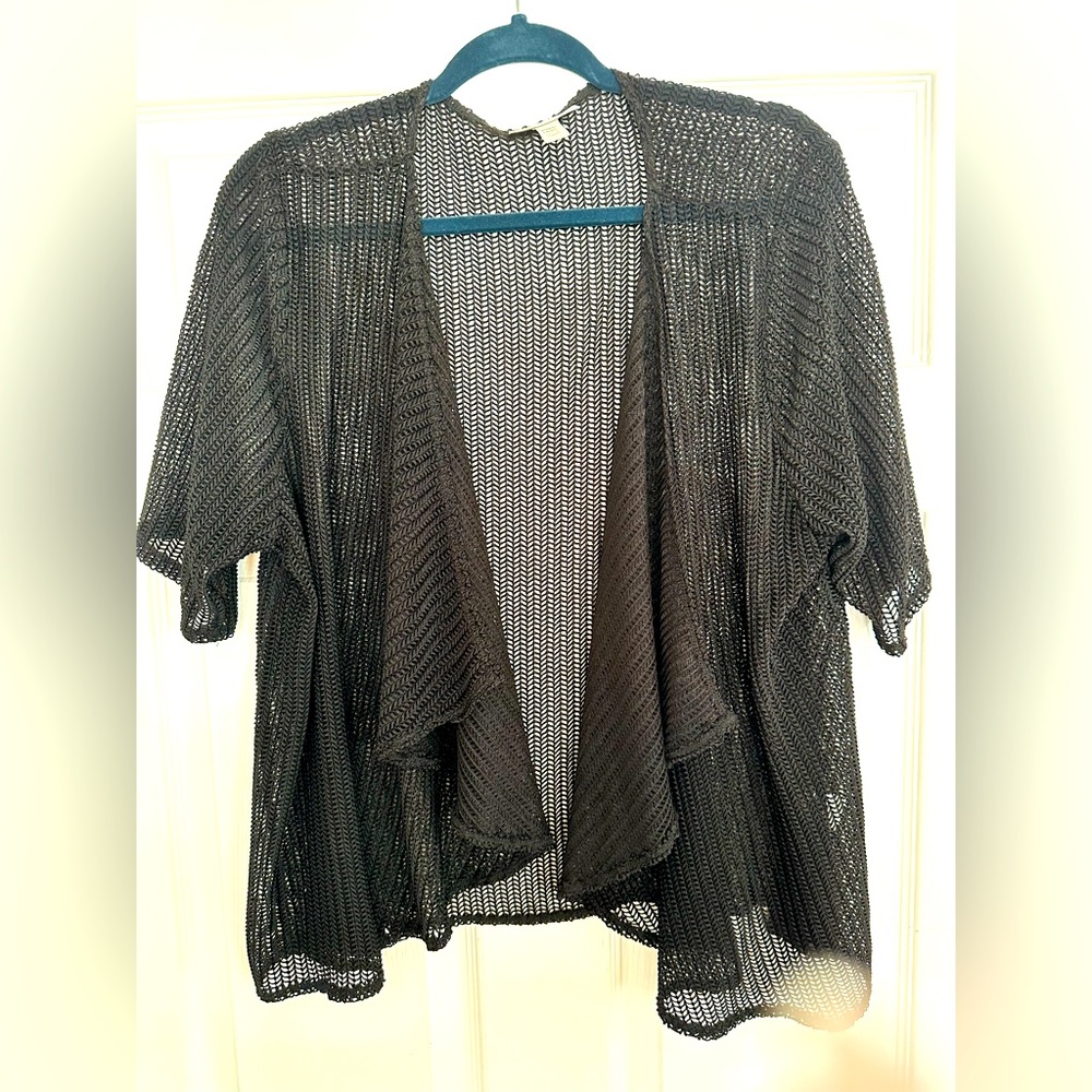 Women’s Dress barn open weave cascading cardigan size 18/20 in black